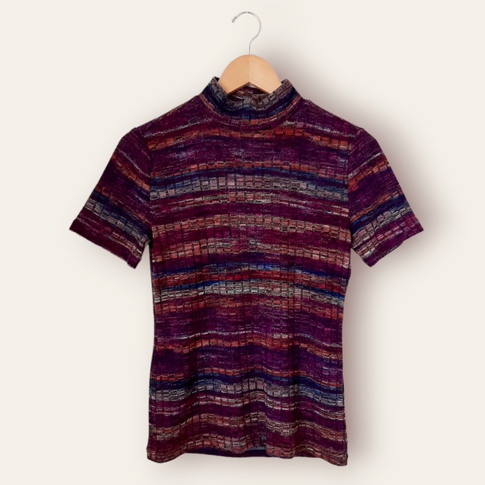 ● Philosophy | Turtle neck Etnic print Top - Picture 1 of 8